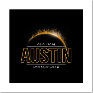 Austin Texas America 2024 Path Of Totality Solar Eclipse Posters and Art